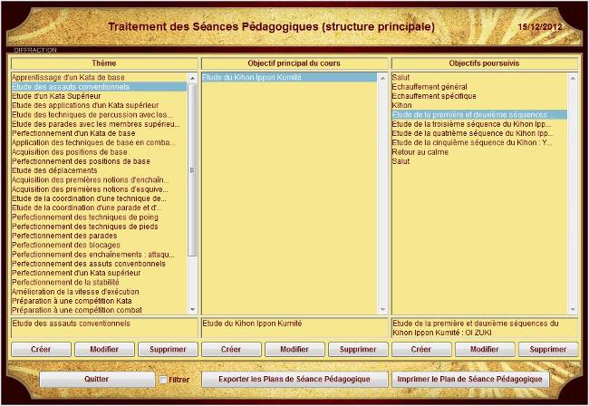 Ecran de Traitement